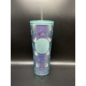Starbucks 2022 Spring Iridescent Holographic‎ Wave 24oz Cold Cup Tumbler NWT.